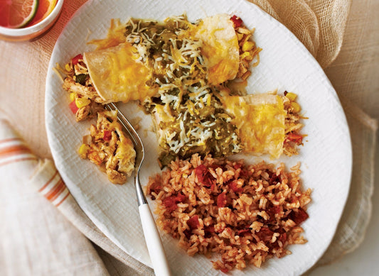 Chicken Enchiladas Verdes With Mexican Rice