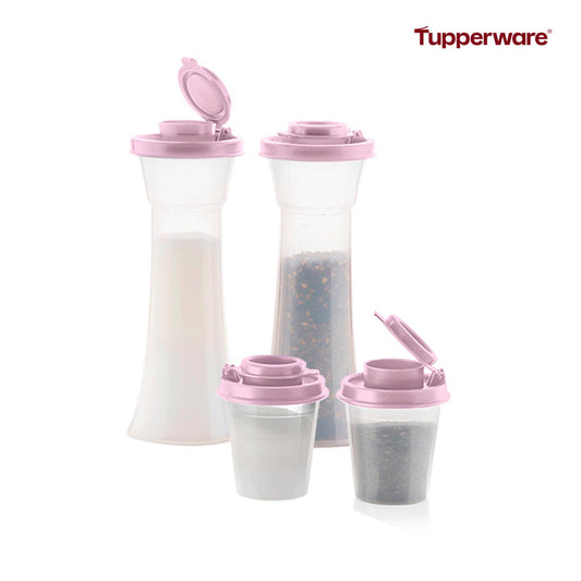 Large Hourglass Salt & Pepper Shakers and Tupper® Mini Salt & Pepper Shakers